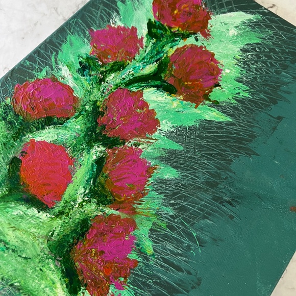 Burst of Flowers - Abstract Acrylic Texture Painting | Original Artwork 12x16 - Picture 5 of 7